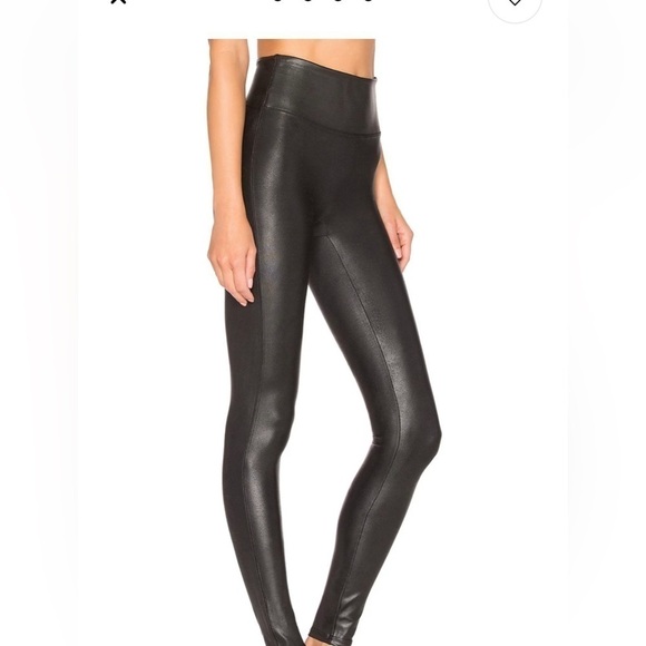 SPANXBy Sara Blakely Black Faux Leather Leggings Size S - Picture 11 of 12